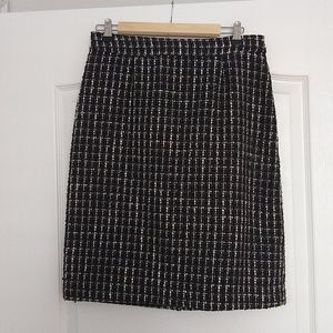 Merona tweed pencil skirt, black/white, size 10